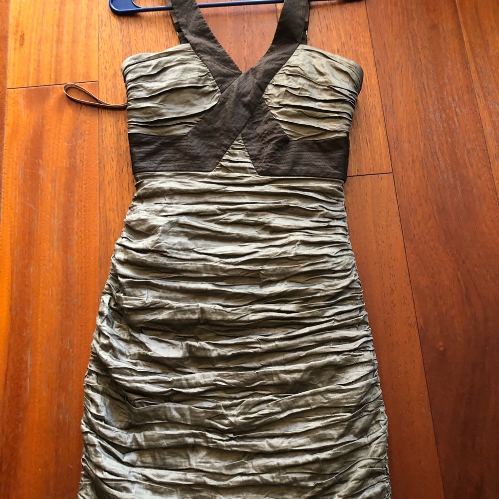 Bcbg Tafetta mocha dress size 4 BRAND NEW